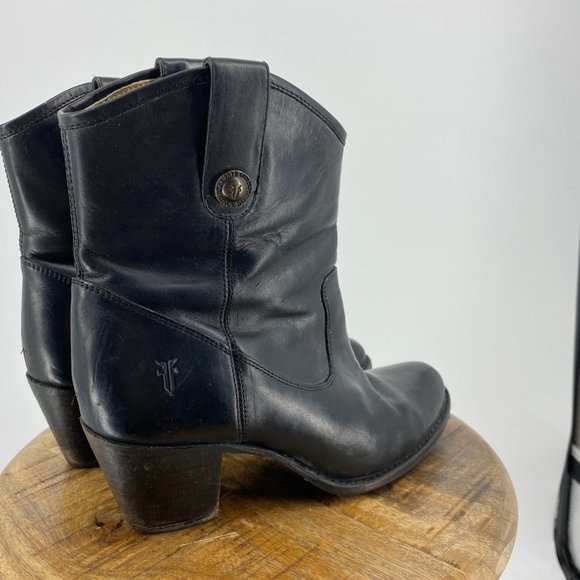 Frye Jackie button boho black leather boots - Picture 3 of 15